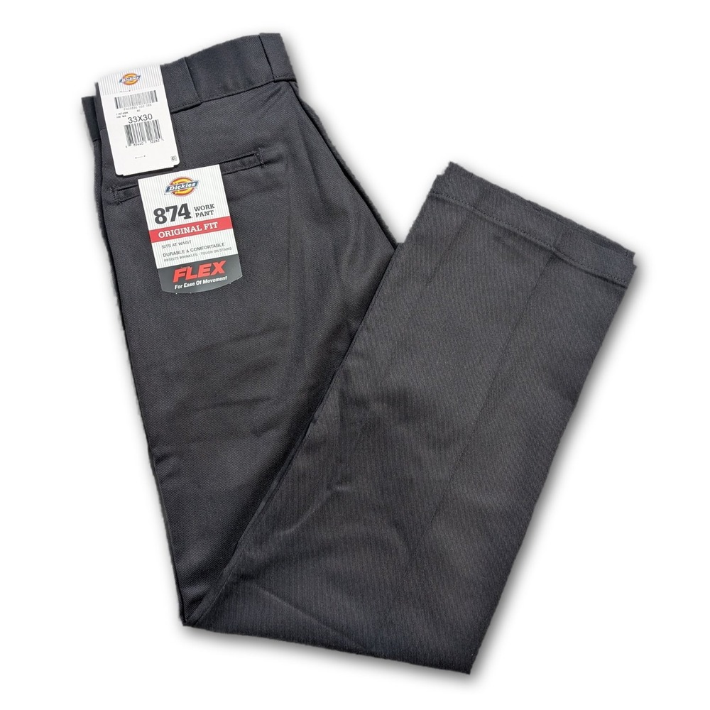 Dickies 874 Mens Pants 11874BK Black 33x30 Work Pant Flex Twill Original Fit